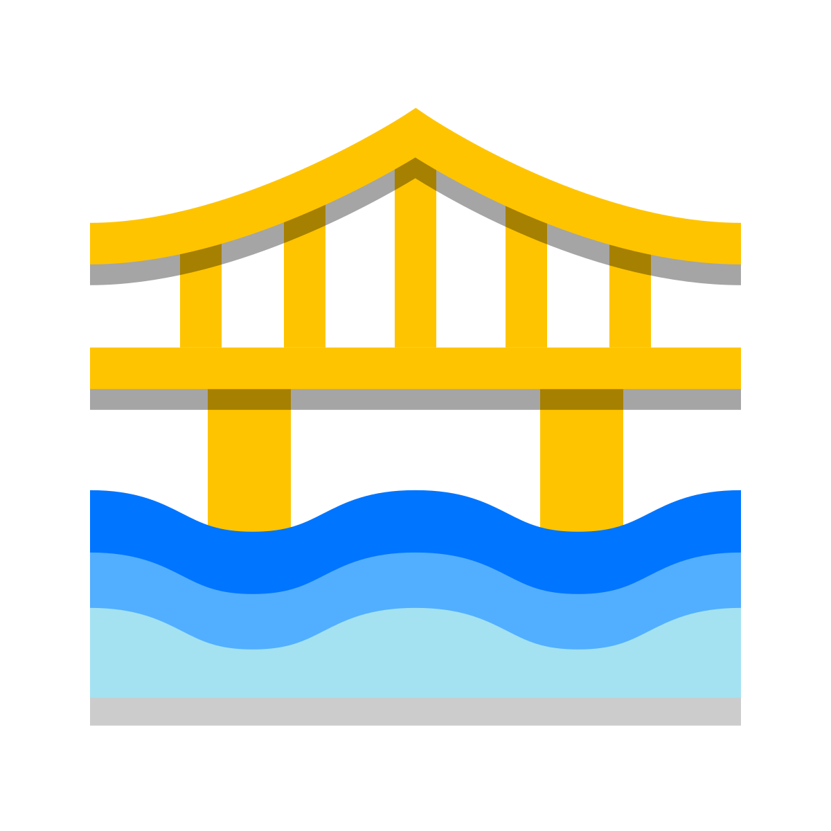 papercut style bridge icon