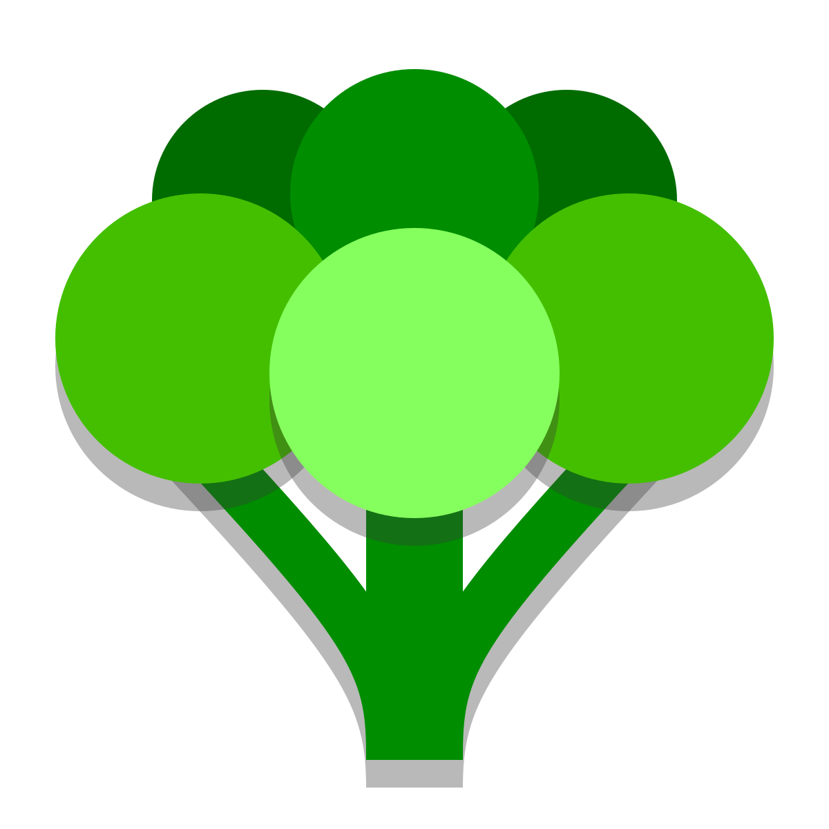 papercut style broccoli icon