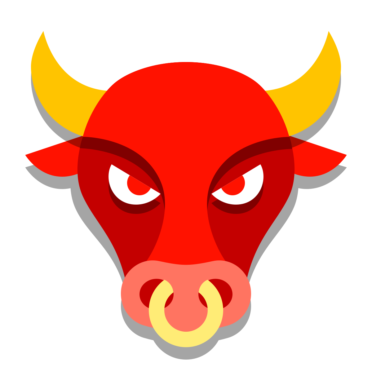 papercut style bull icon