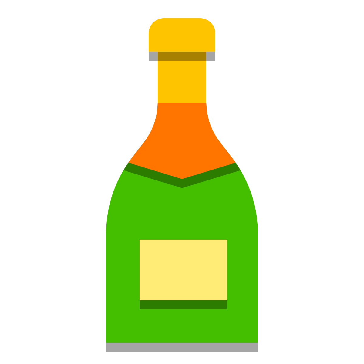 papercut style champagne bottle icon