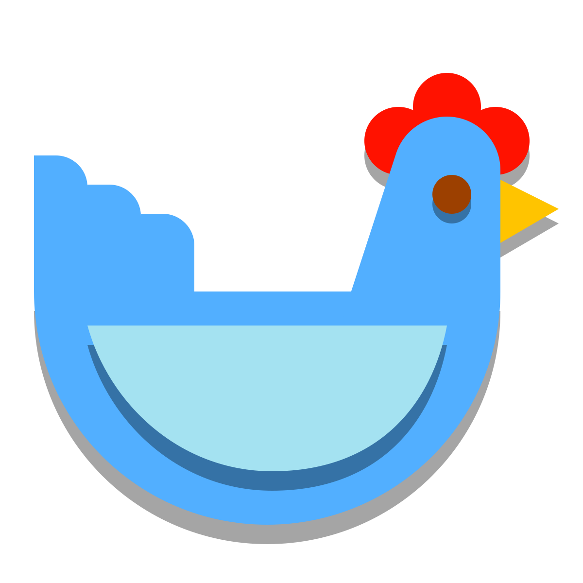 papercut style chicken icon