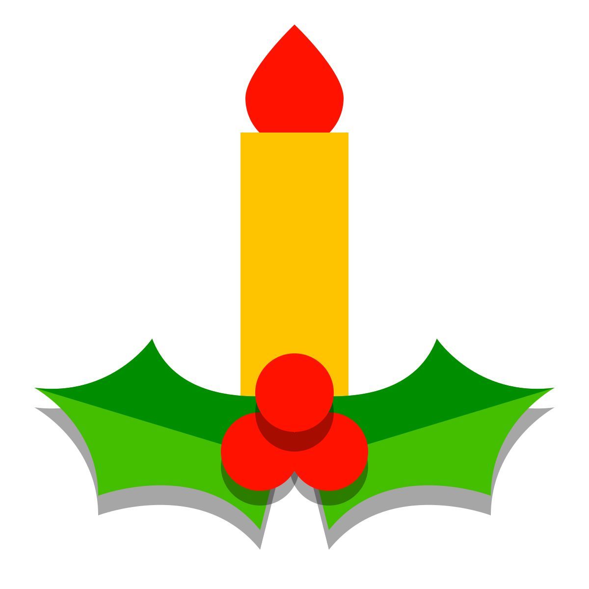 papercut style 크리스마스 캔들 icon