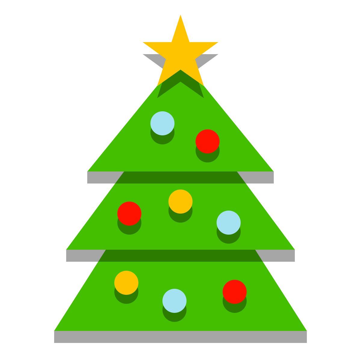 papercut style christmas tree icon