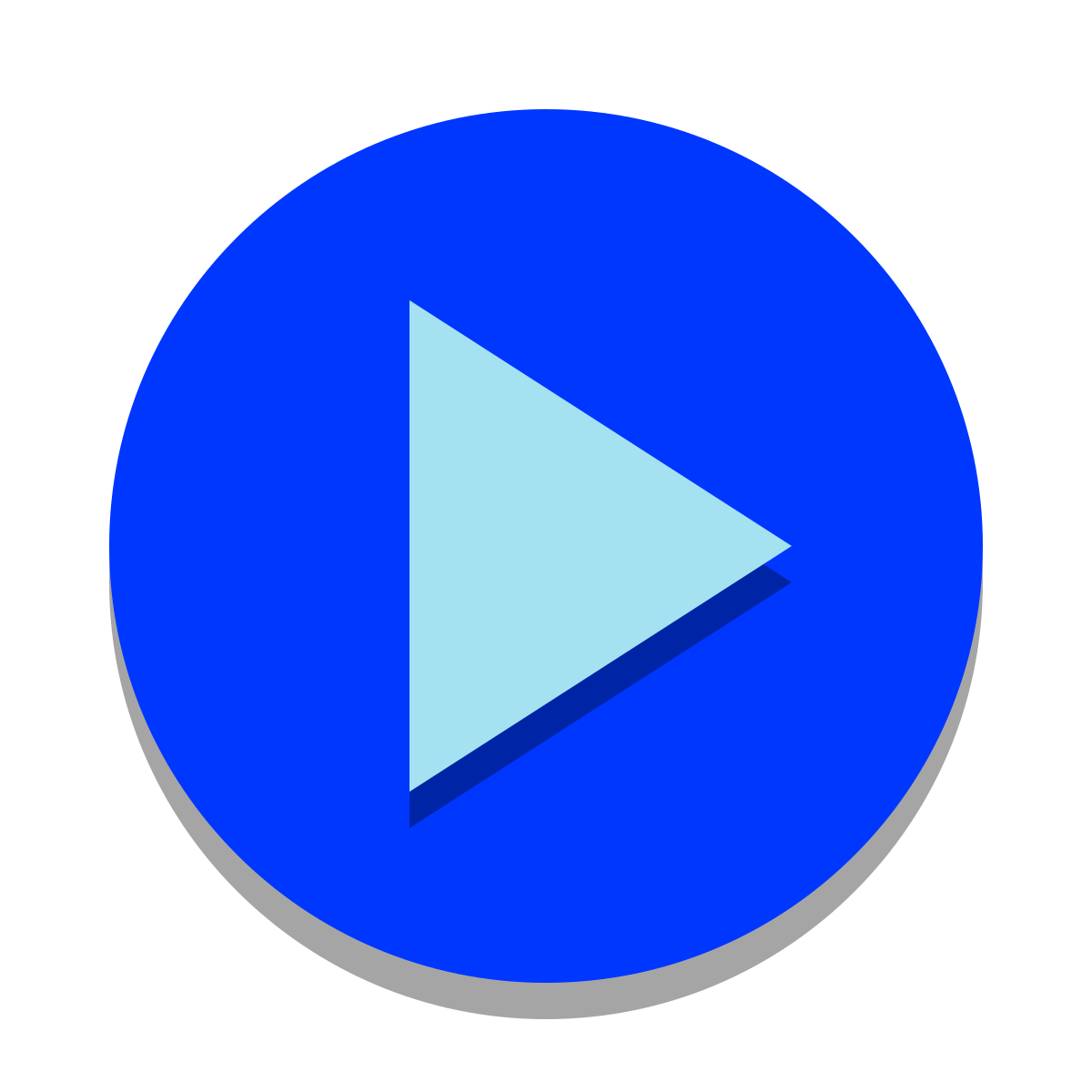 papercut style circled play icon