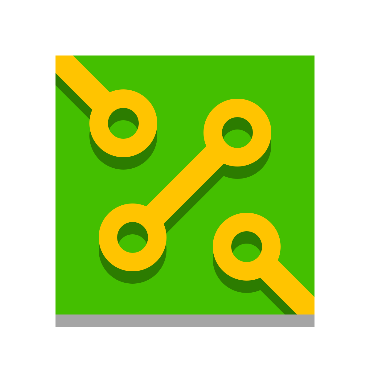 papercut style circuit icon