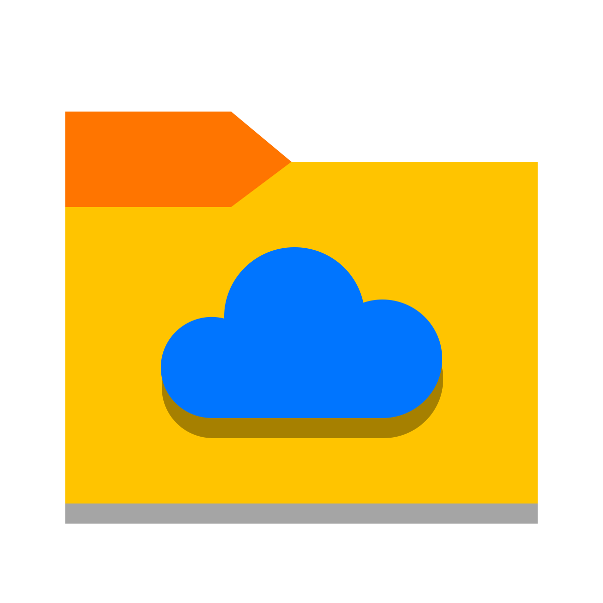 papercut style cloud folder icon