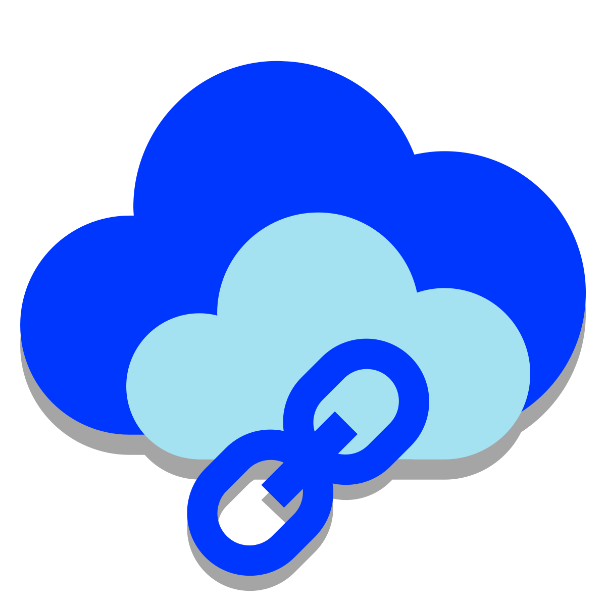 papercut style cloud link icon