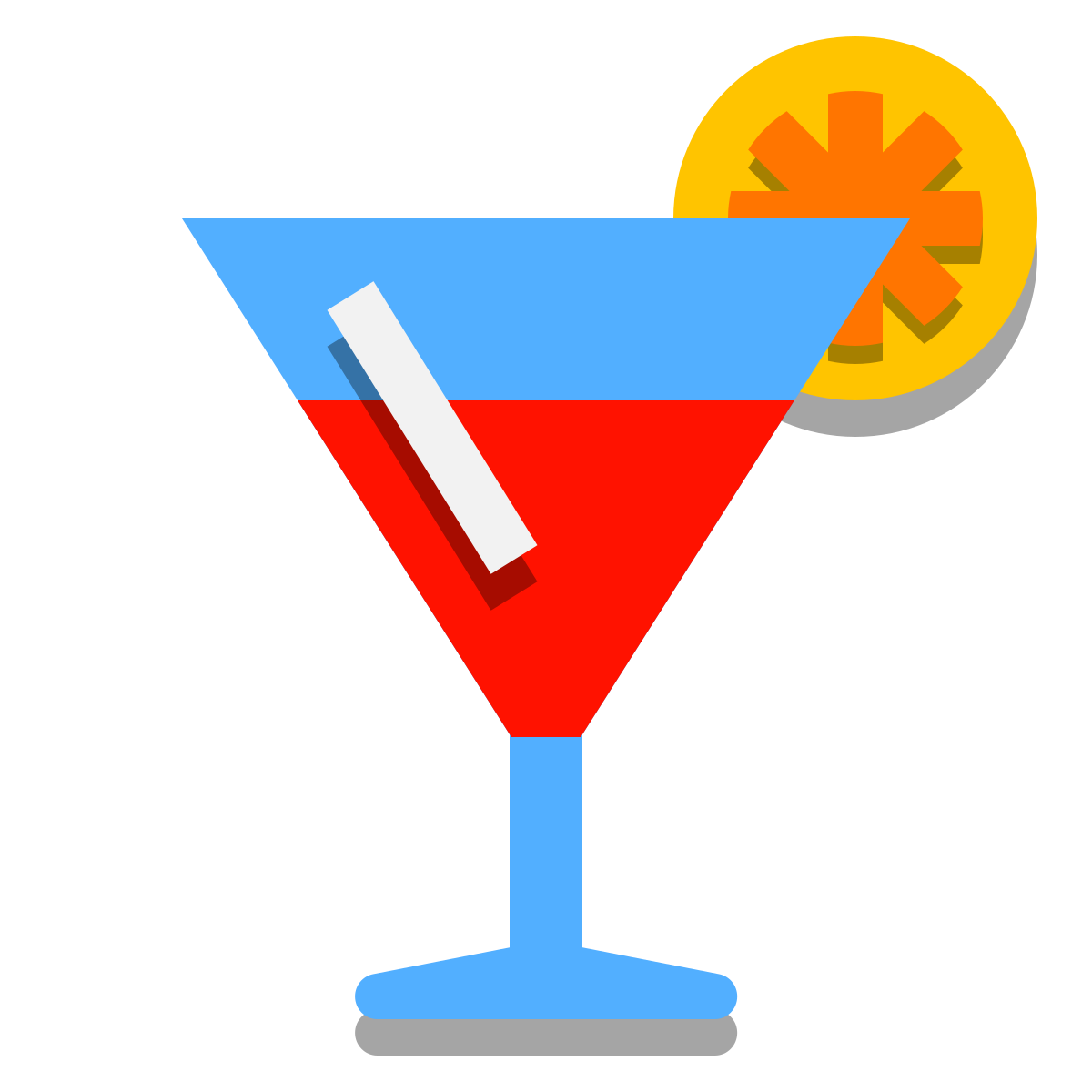 papercut style cocktail icon