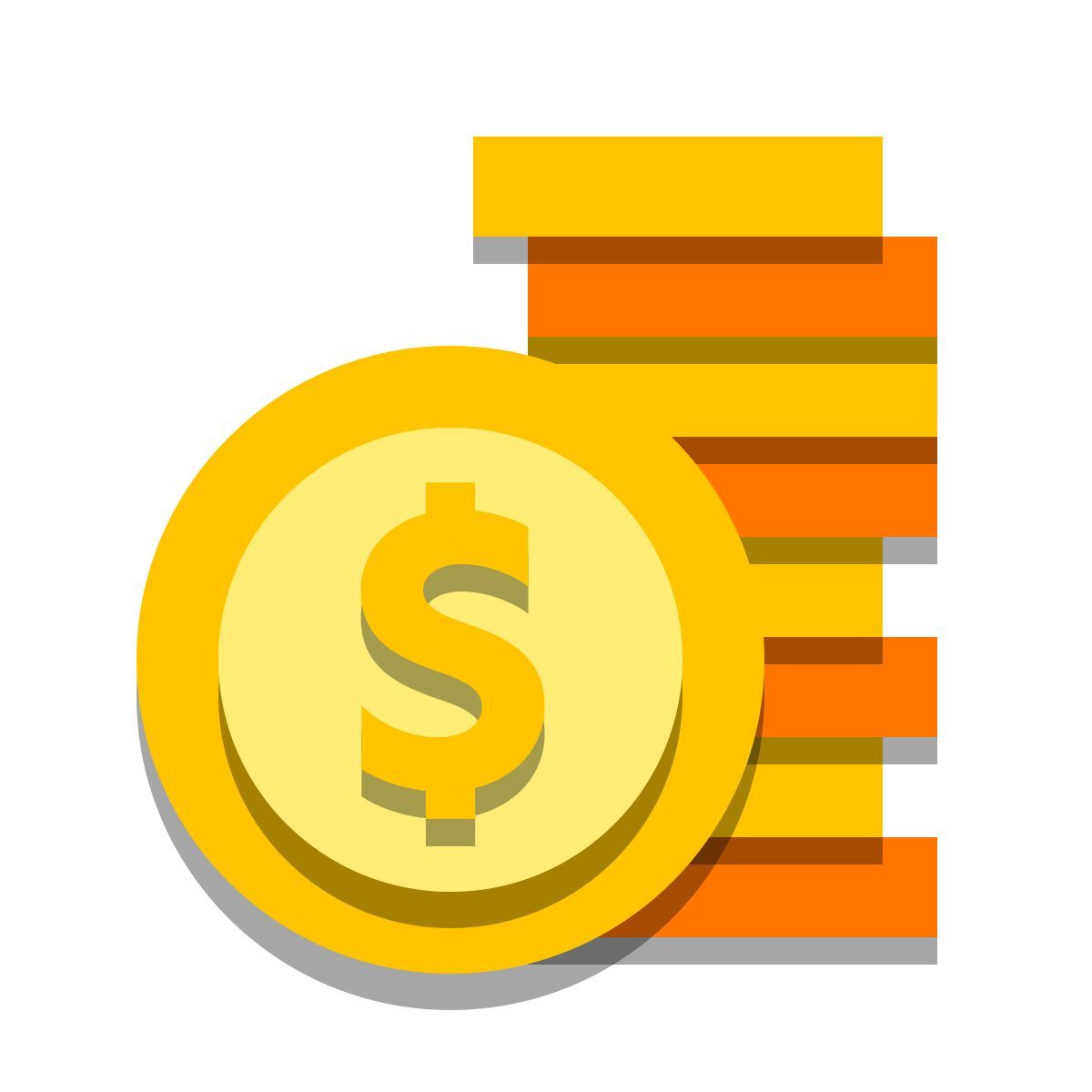 papercut style coins icon