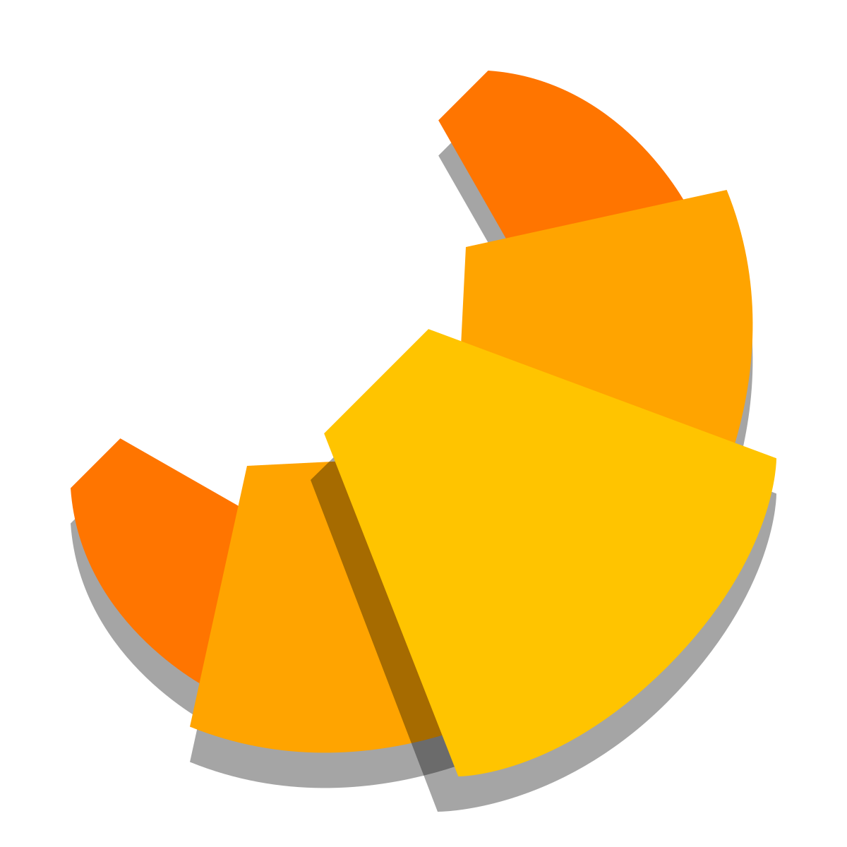 papercut style croissant icon