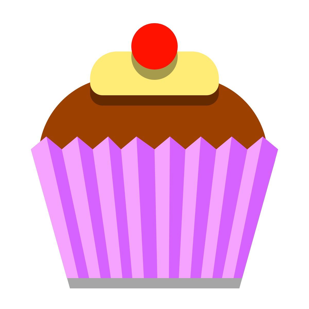 papercut style cupcake icon