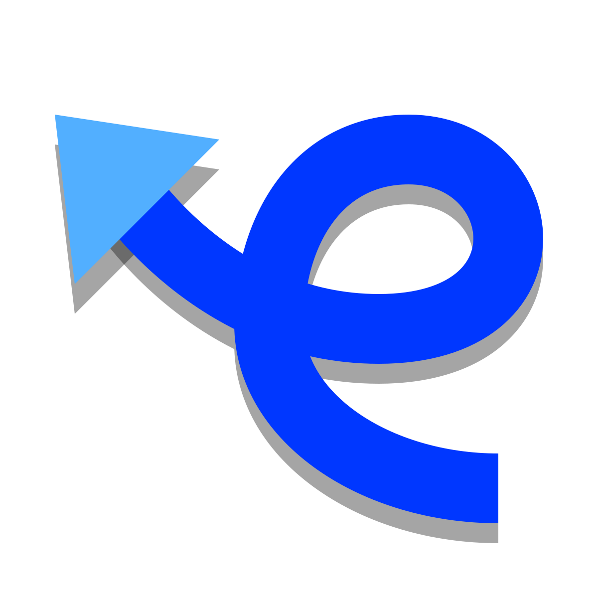 papercut style curly arrow icon
