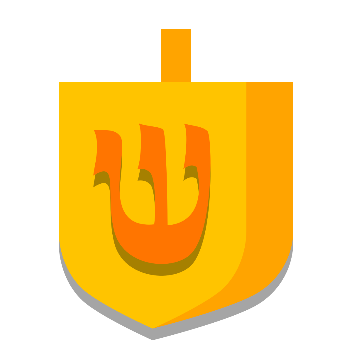 papercut style dreidel icon