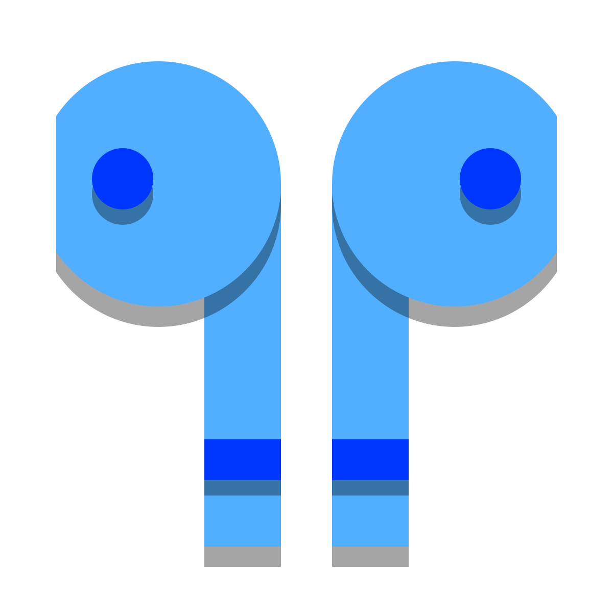 papercut style earbud headphones icon