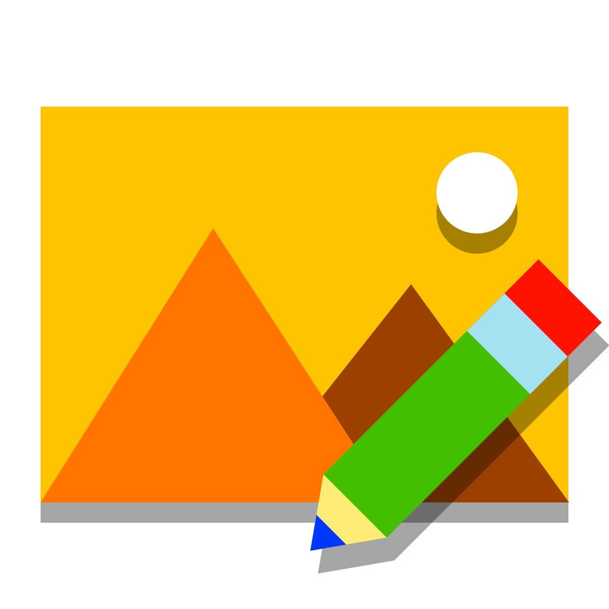 papercut style edit image icon