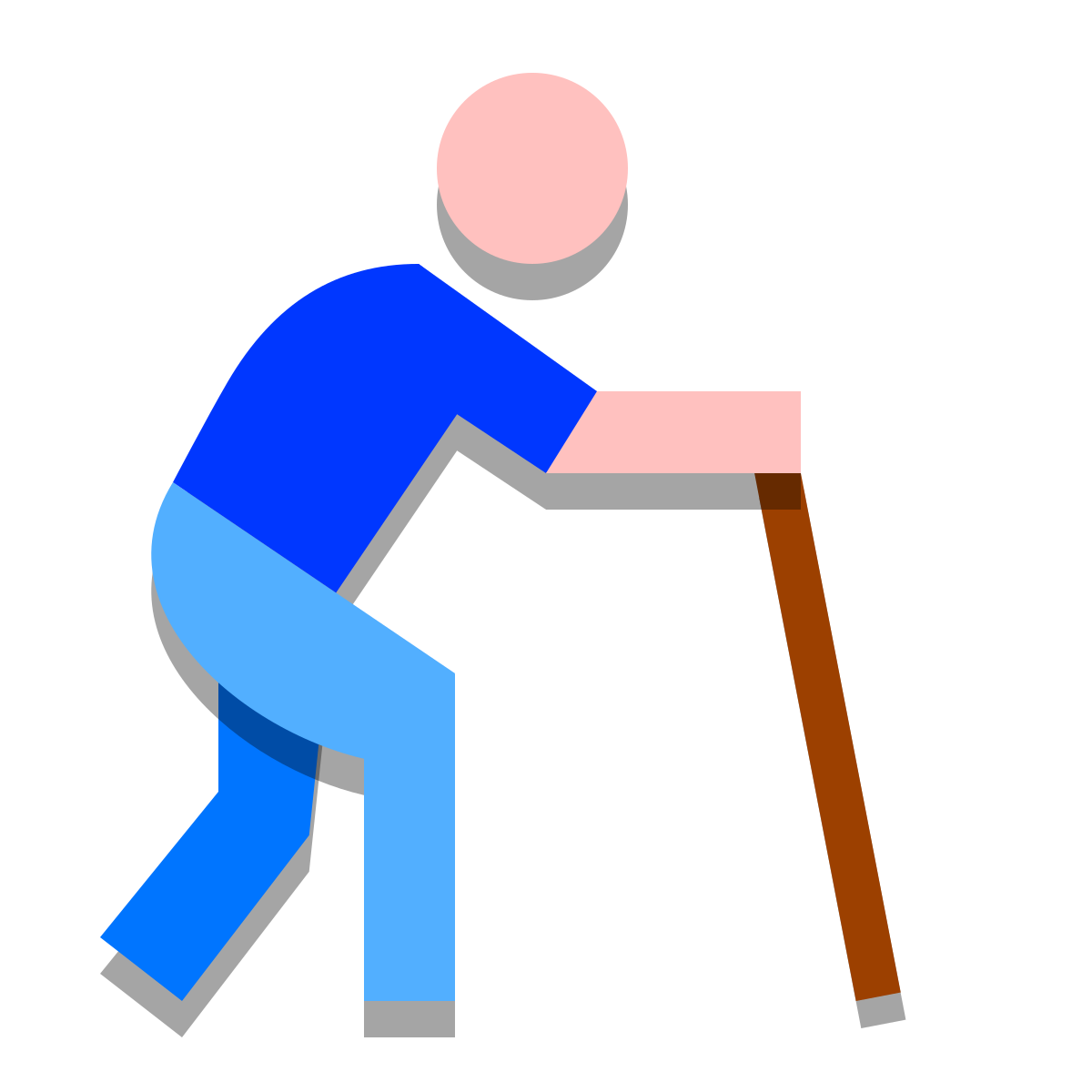 papercut style elderly person icon