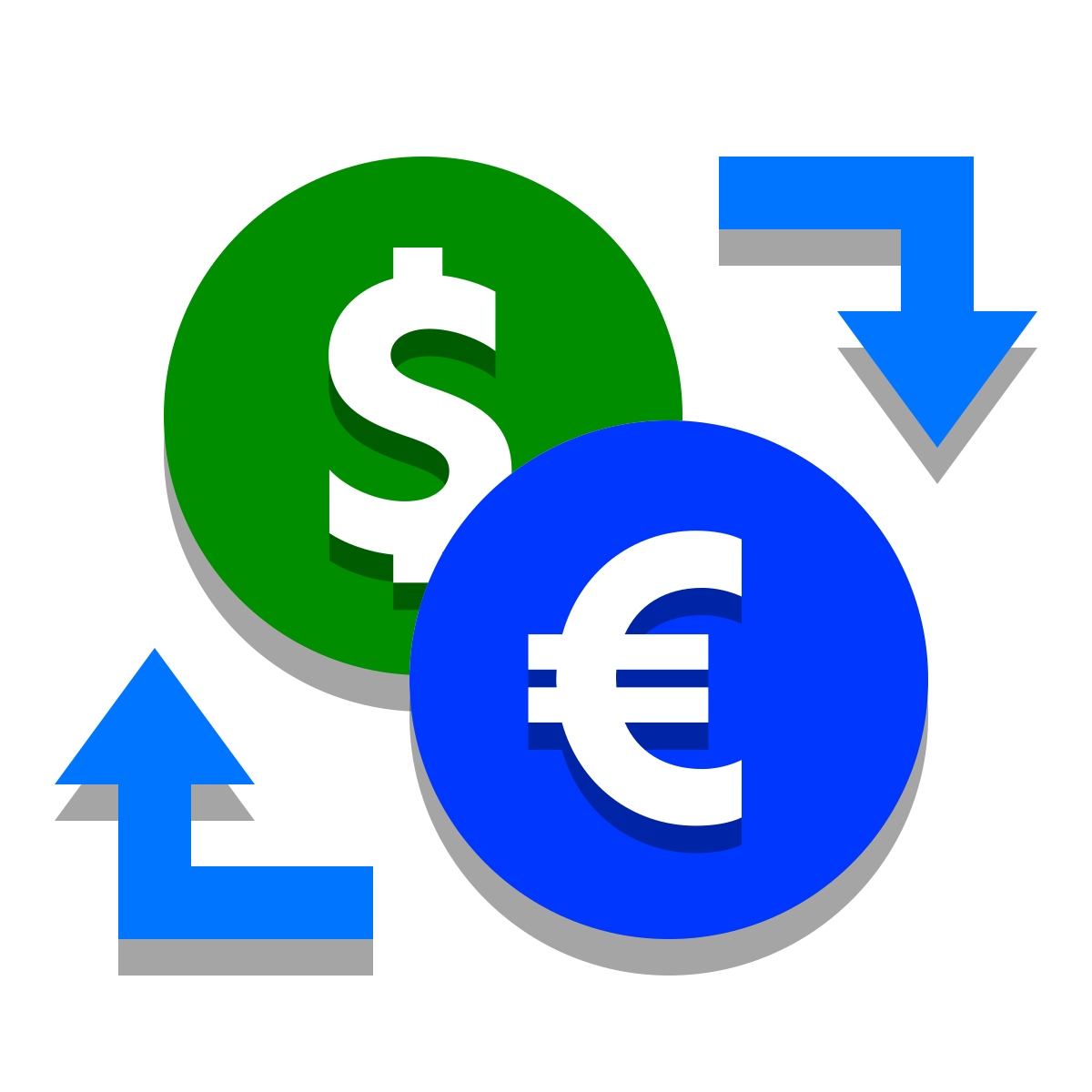 papercut style euro exchange icon