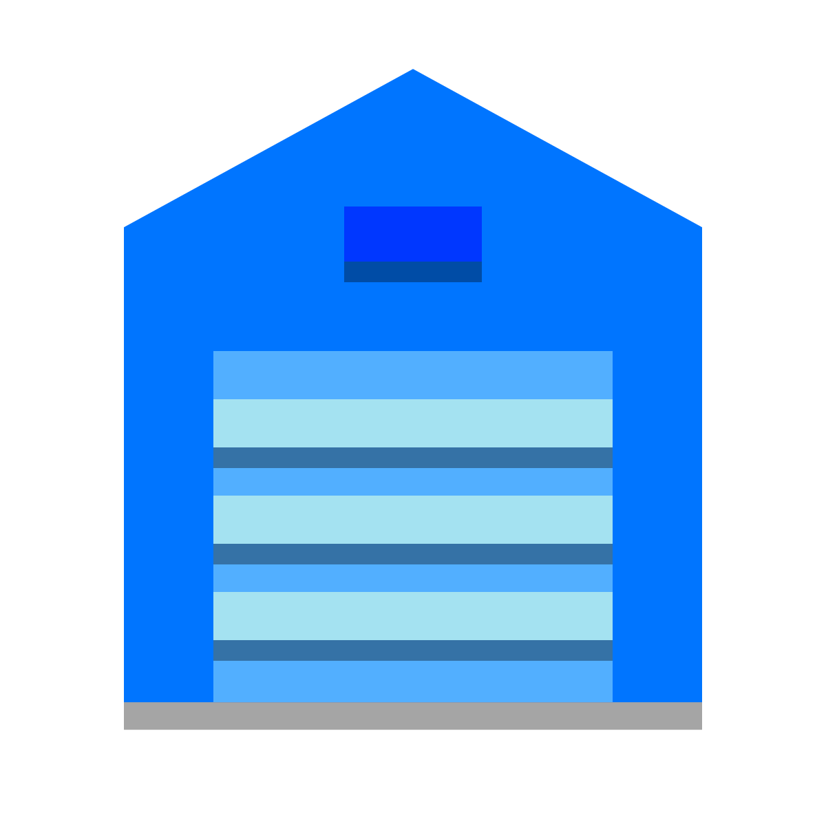 papercut style garage closed icon