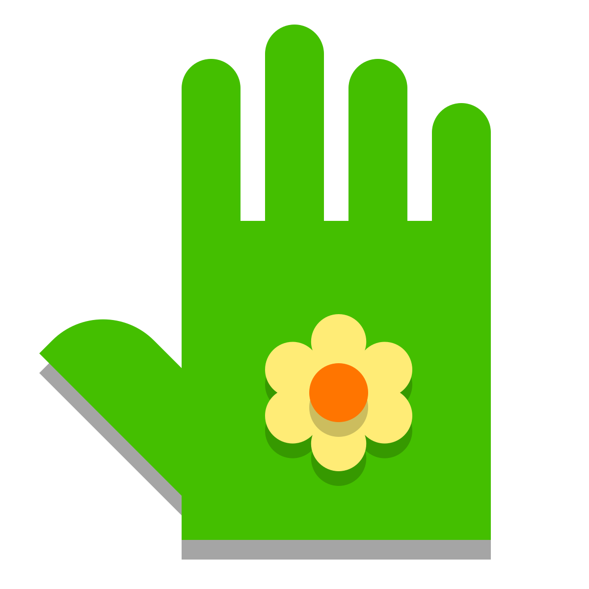 papercut style garden gloves icon
