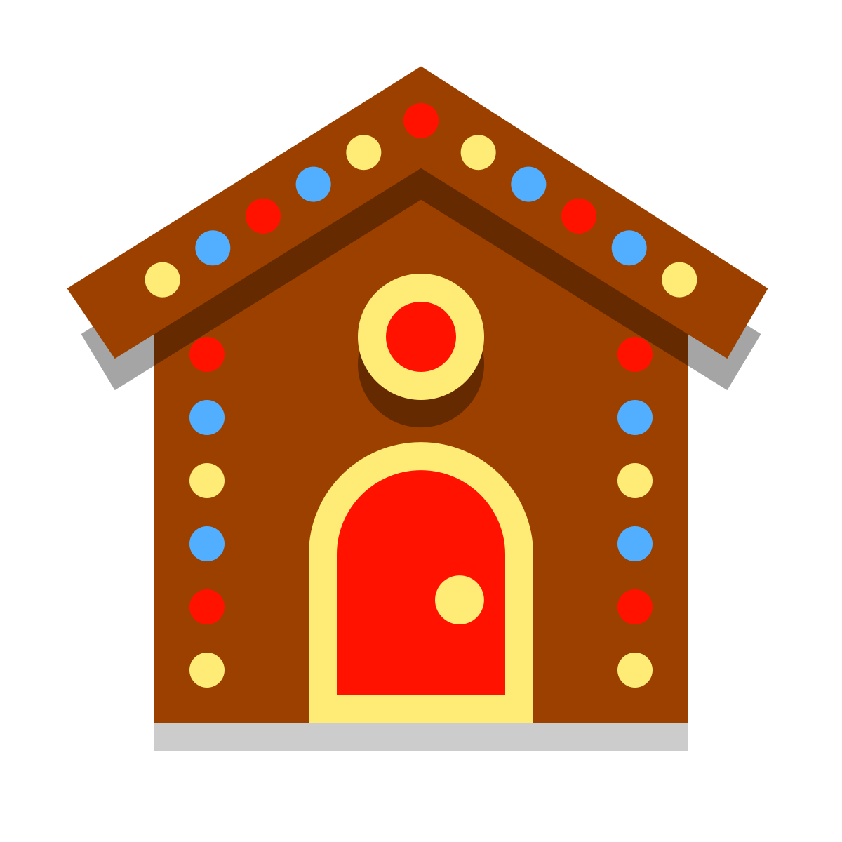 papercut style gingerbread house icon