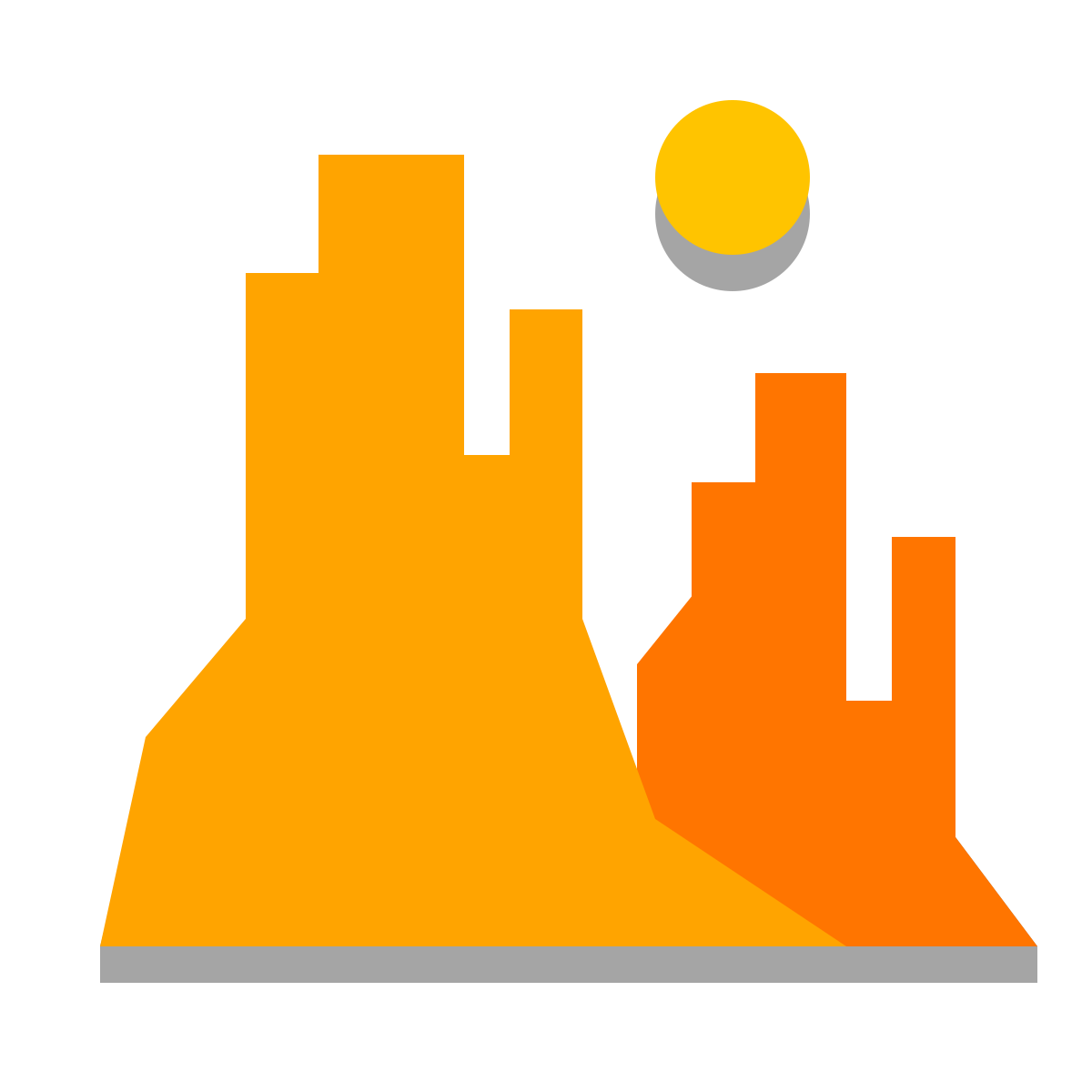 papercut style grand canyon icon