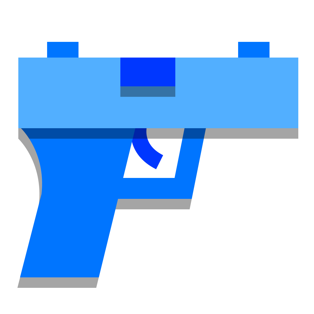 papercut style gun icon