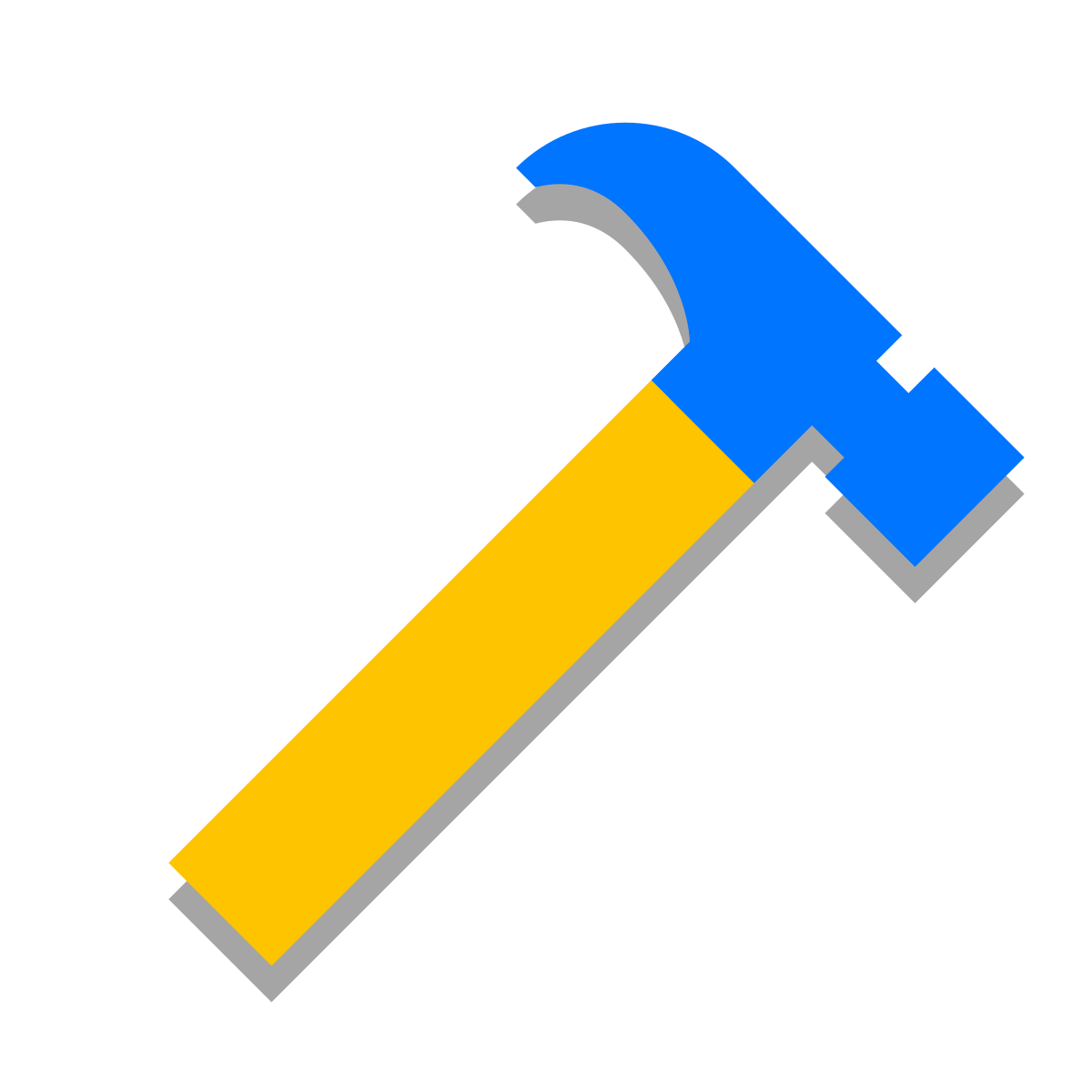 papercut style hammer icon