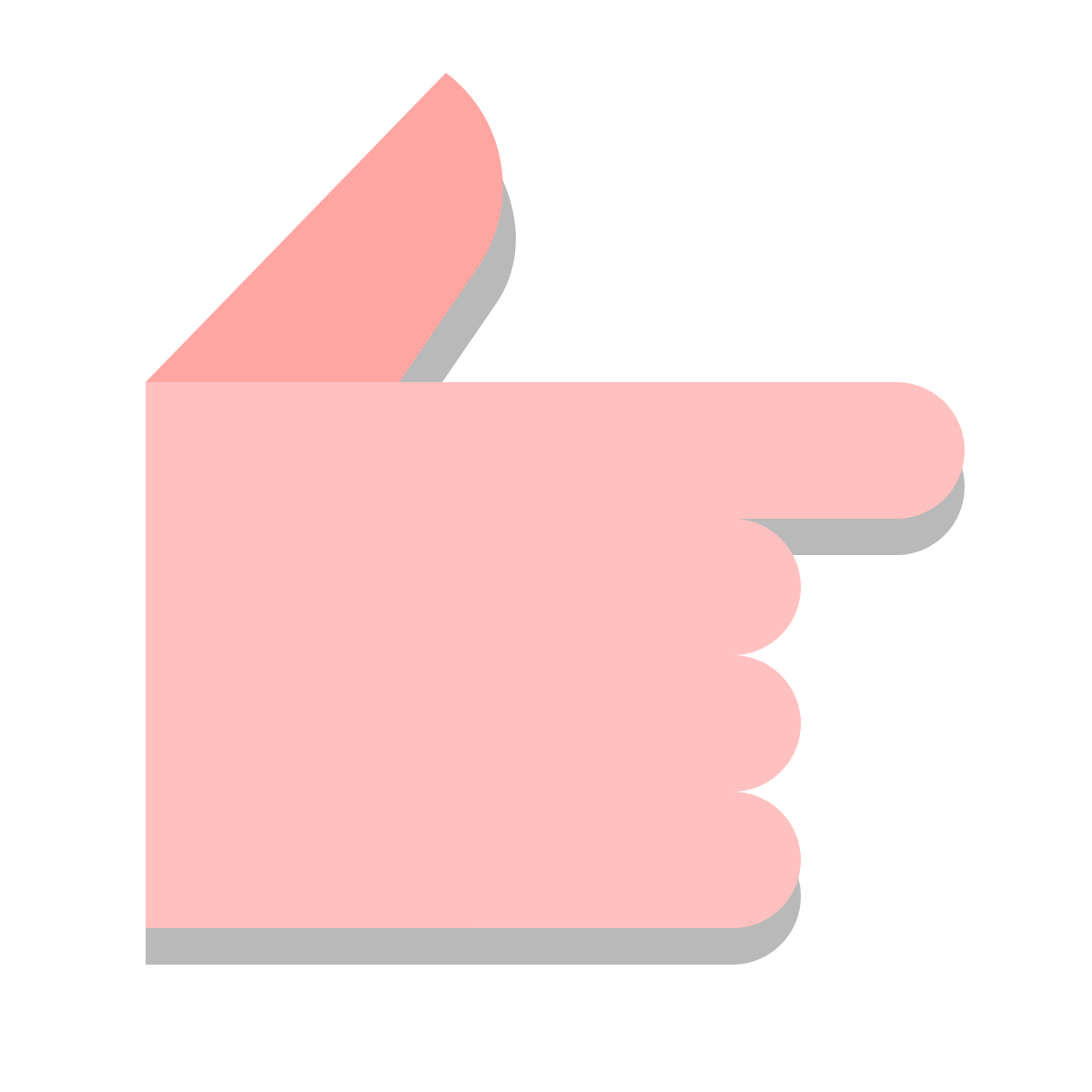 papercut style hand right icon