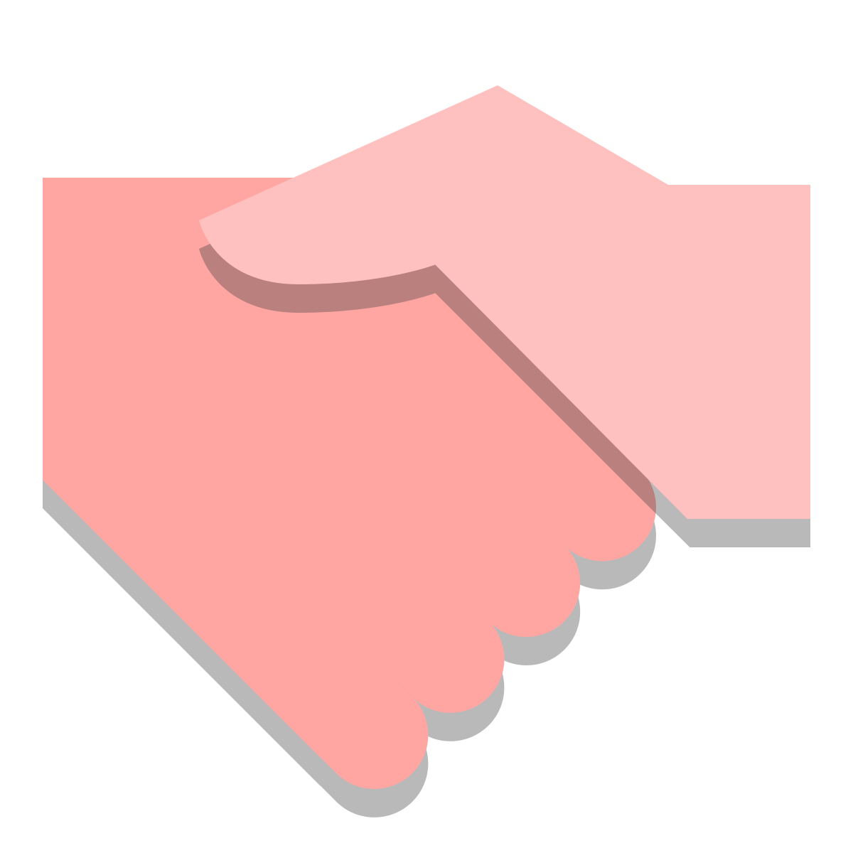 papercut style handshake icon