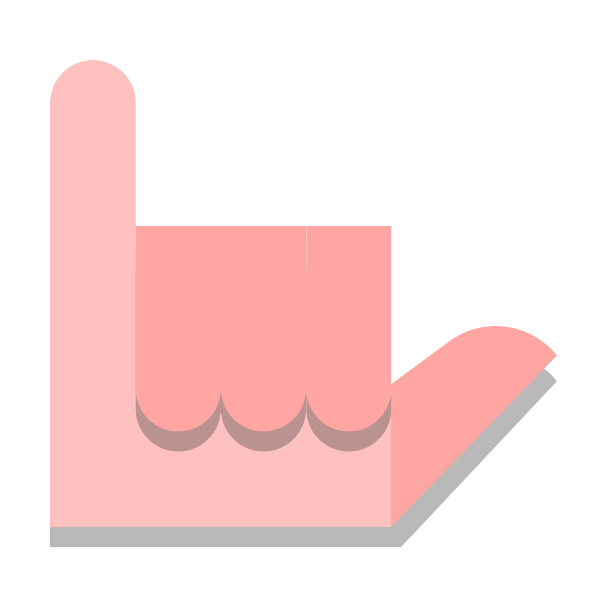 papercut style hang 10 icon