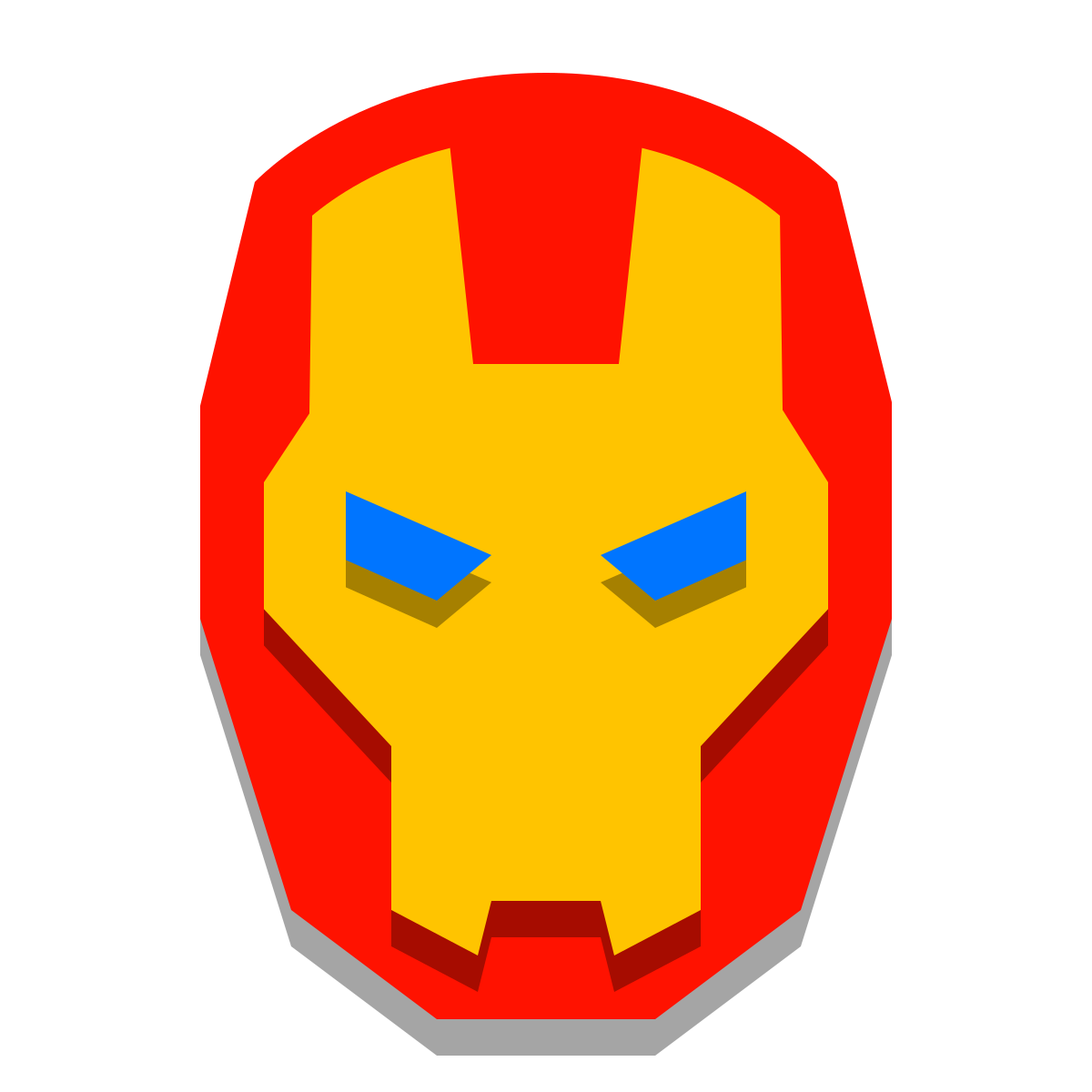 papercut style iron man icon