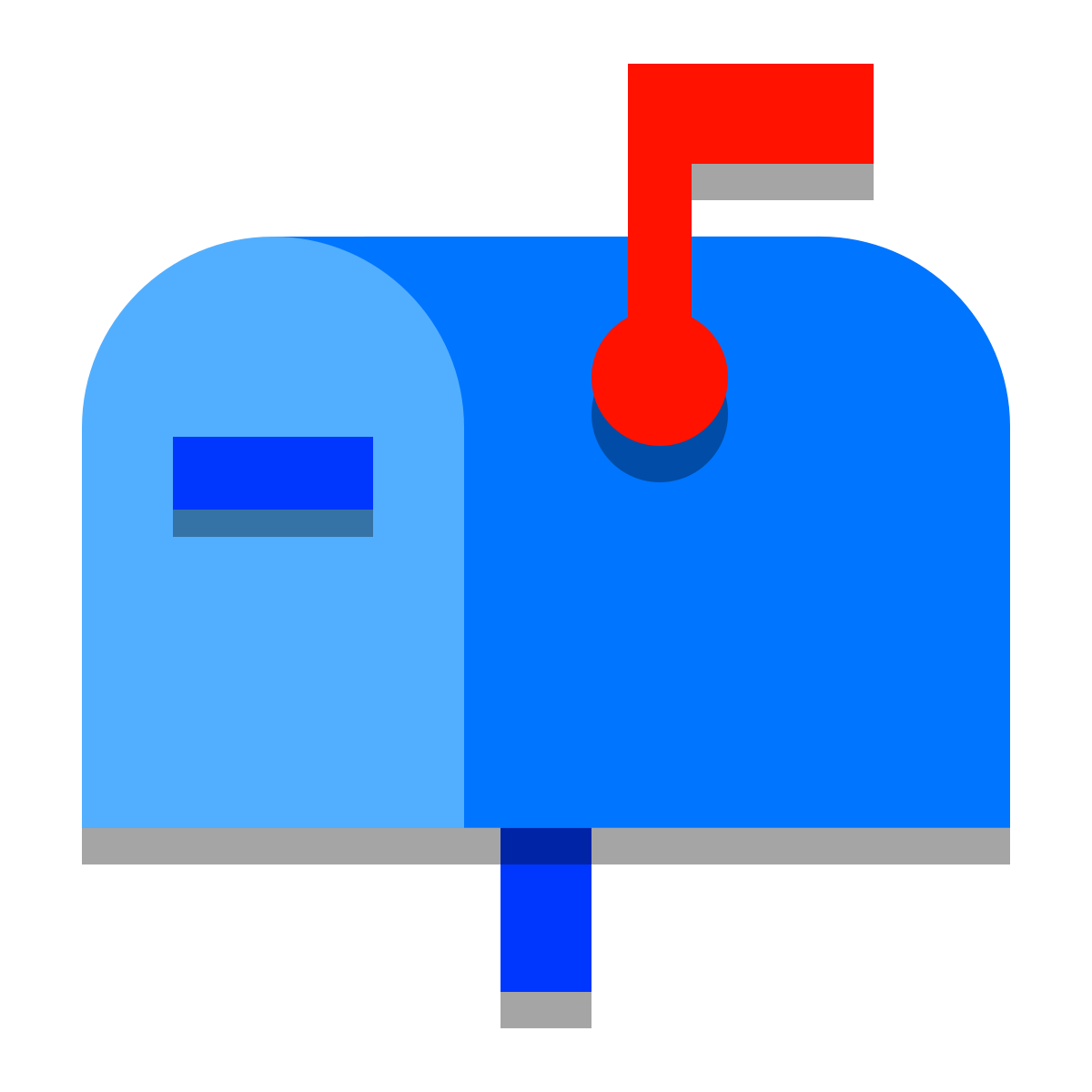 papercut style mailbox closed flag up icon