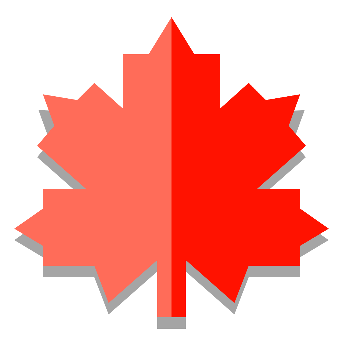 papercut style maple leaf icon