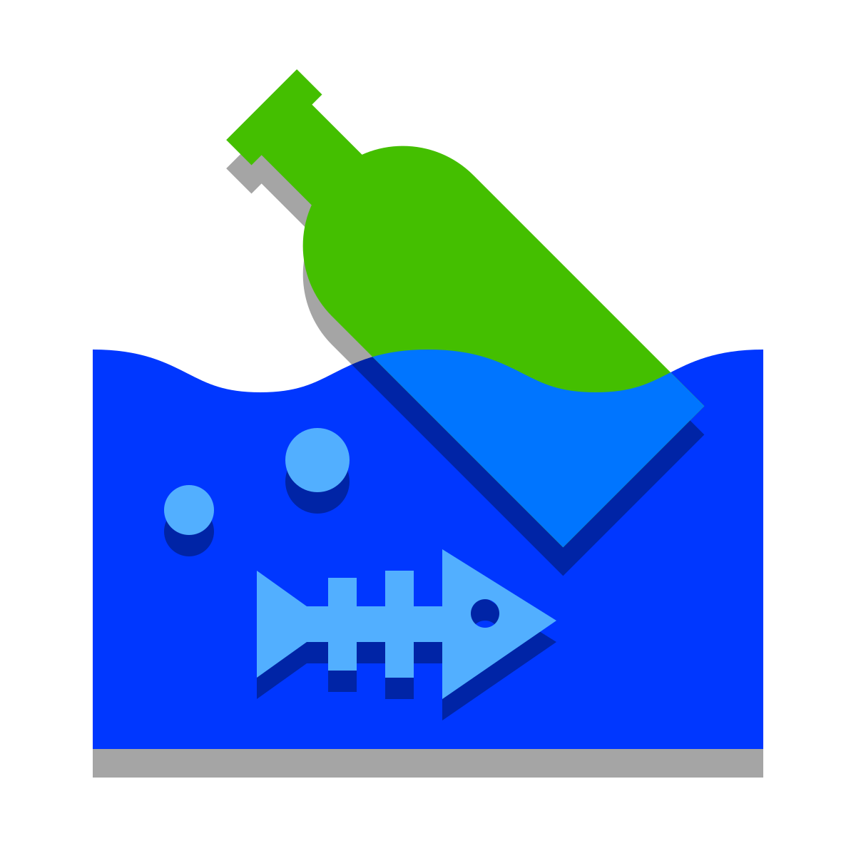 papercut style marine polution icon