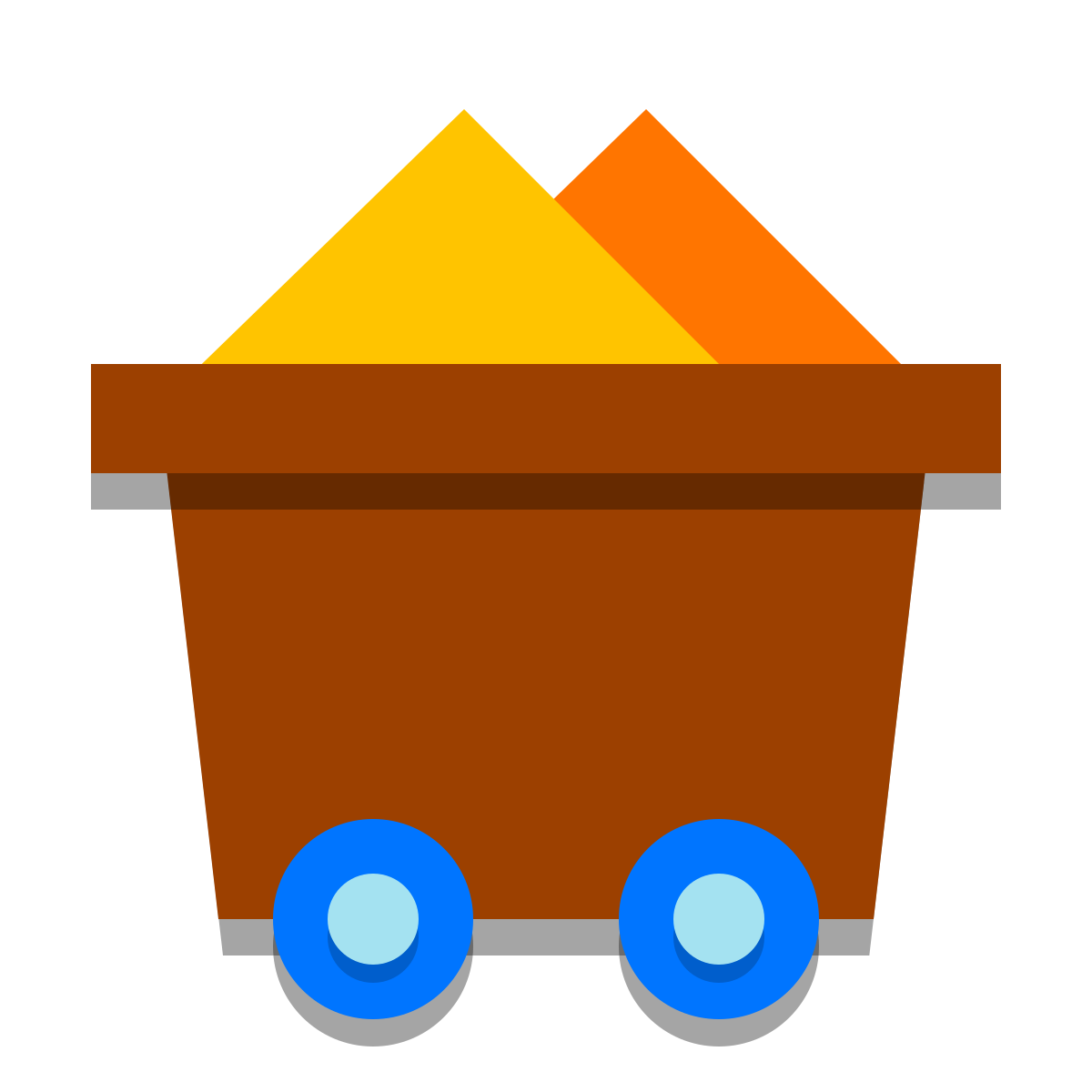 papercut style mine cart icon