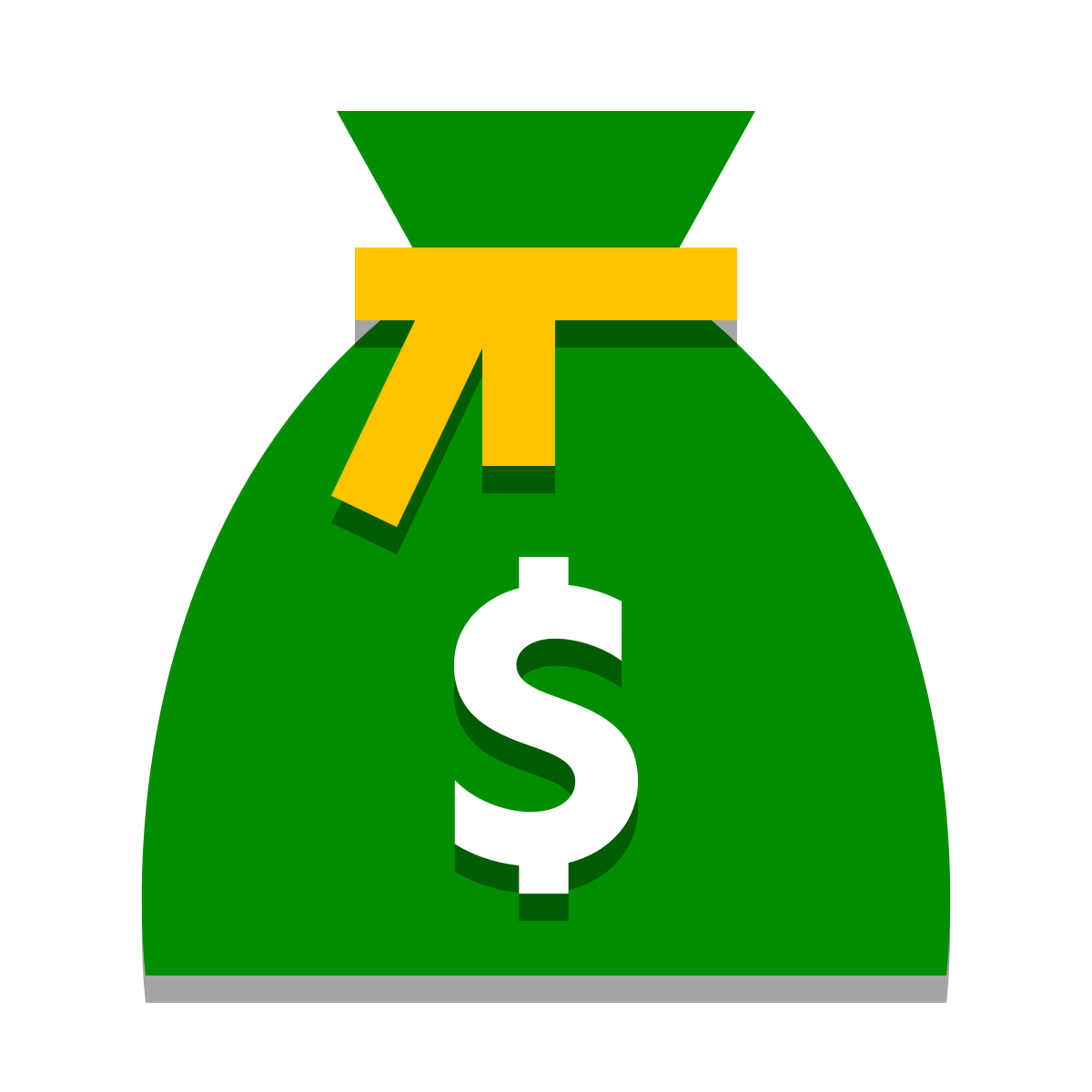 papercut style money bag icon