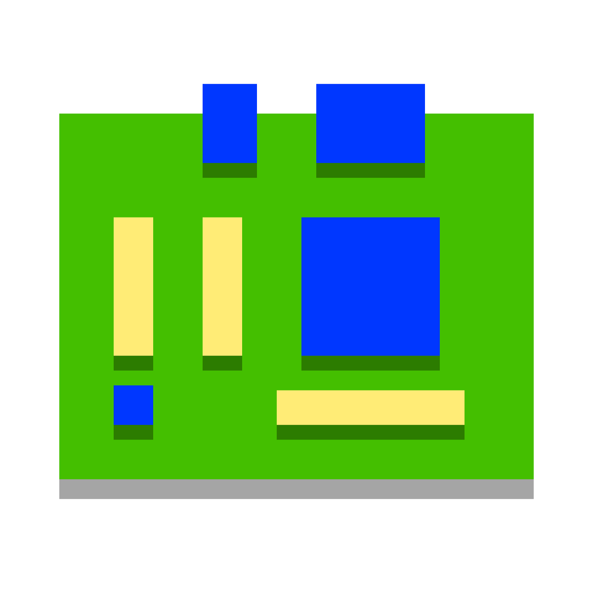 papercut style motherboard icon