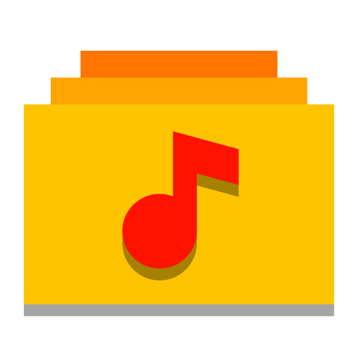 papercut style music library icon