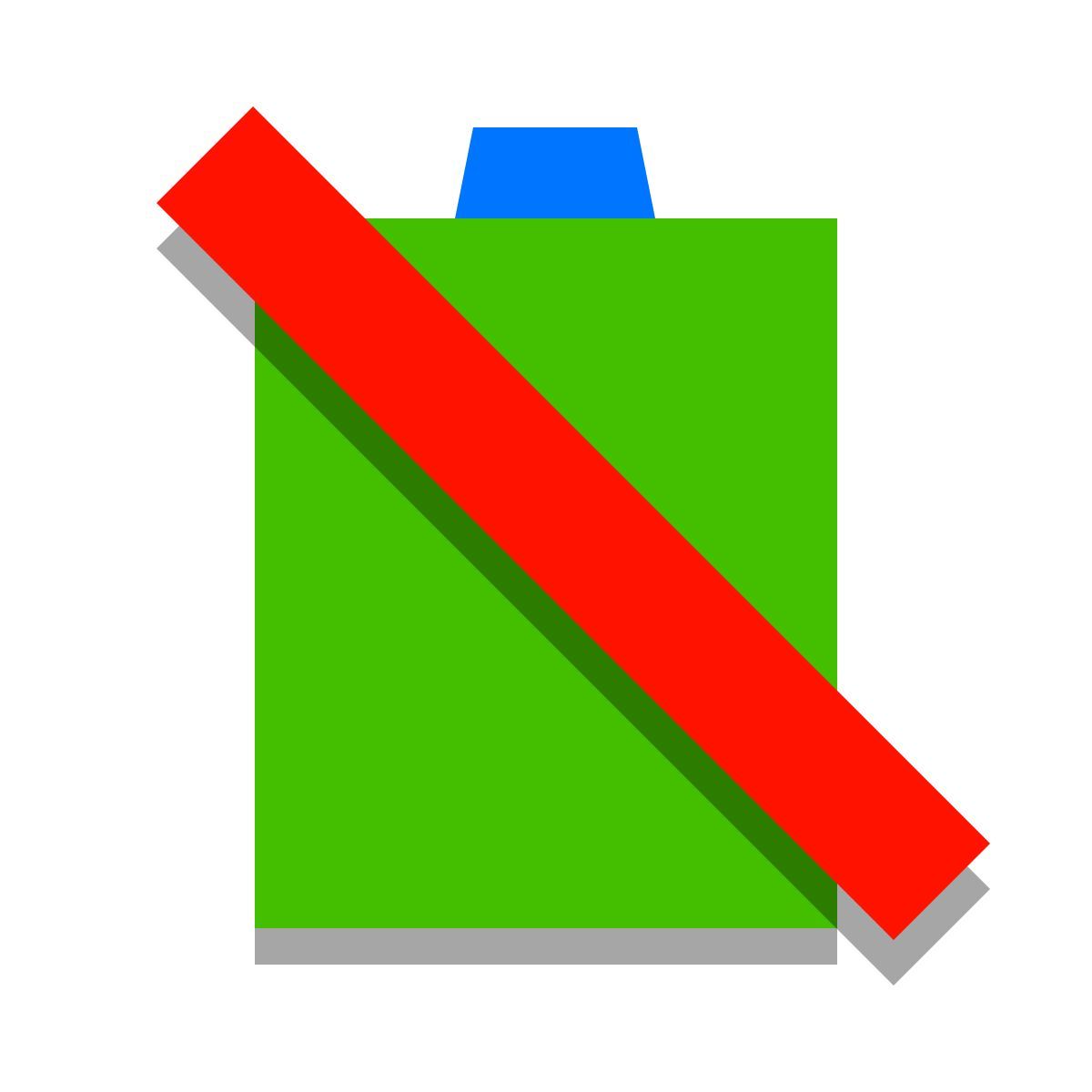 papercut style no battery icon