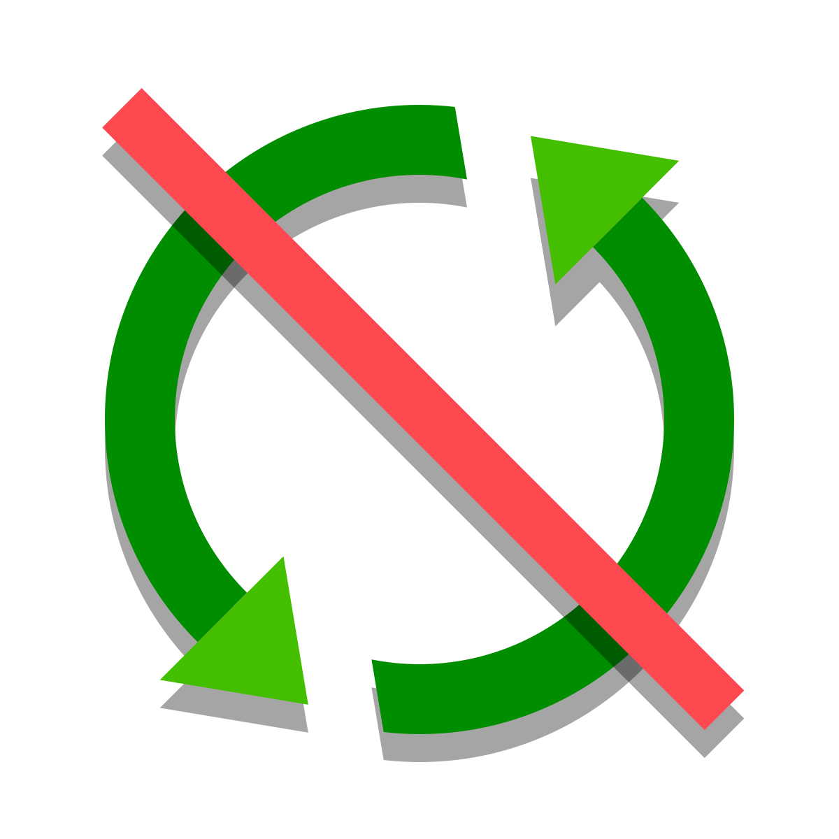 papercut style no synchronize icon