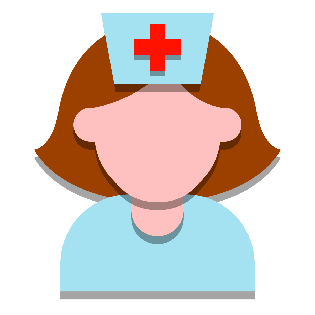 papercut style nurse female icon