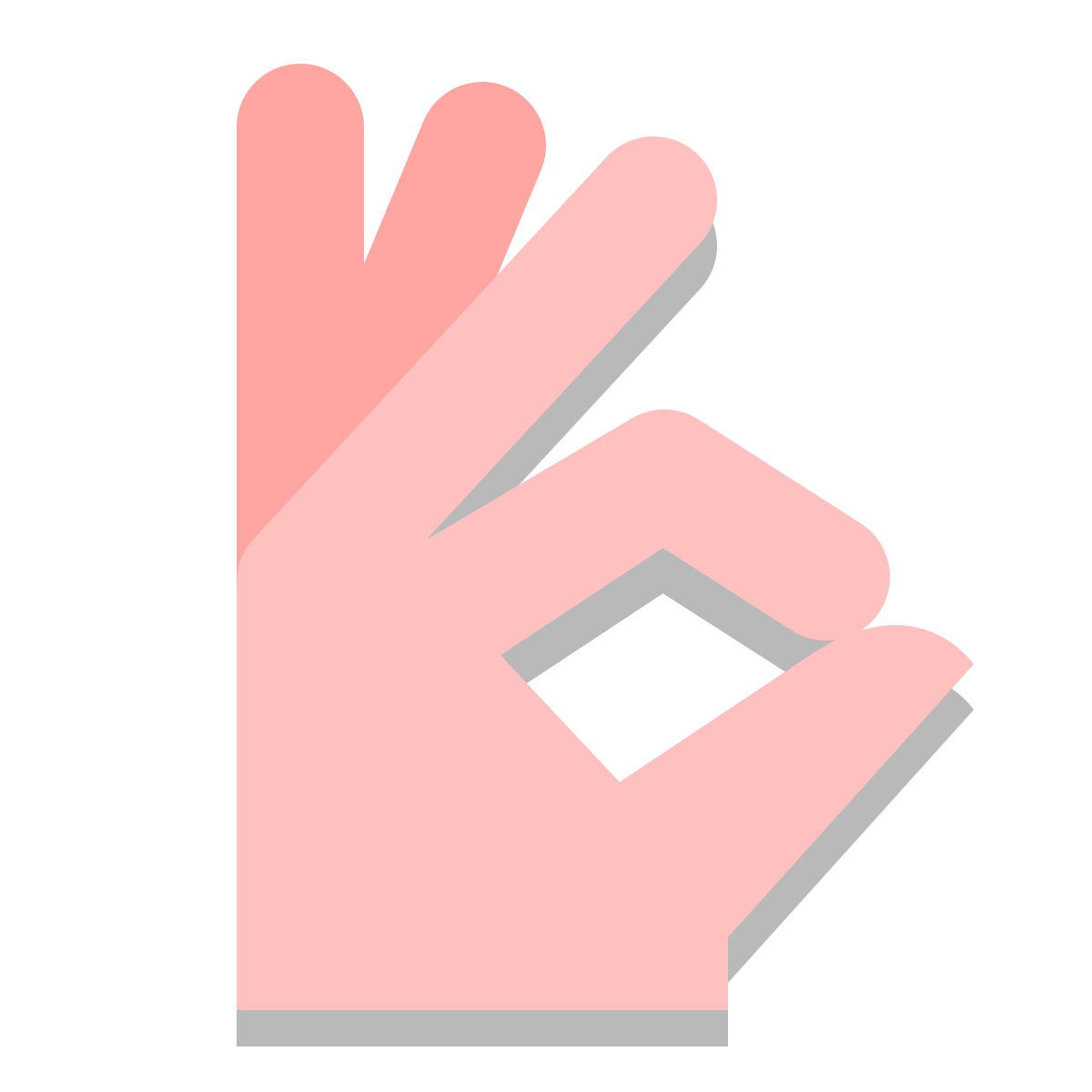 papercut style ok hand icon