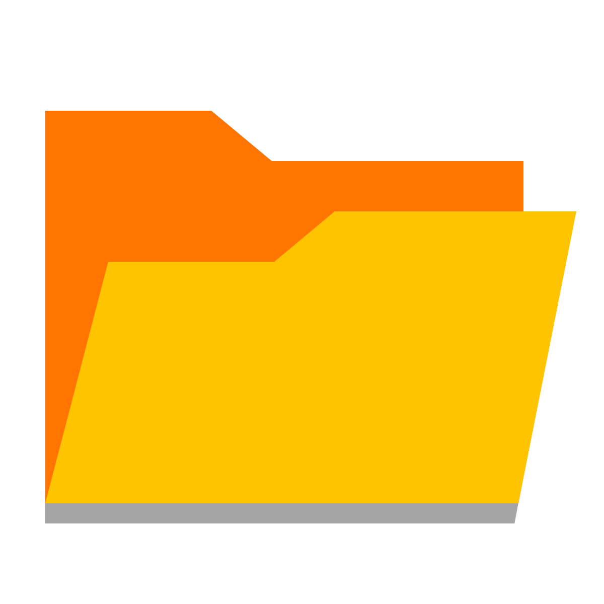 papercut style opened folder icon