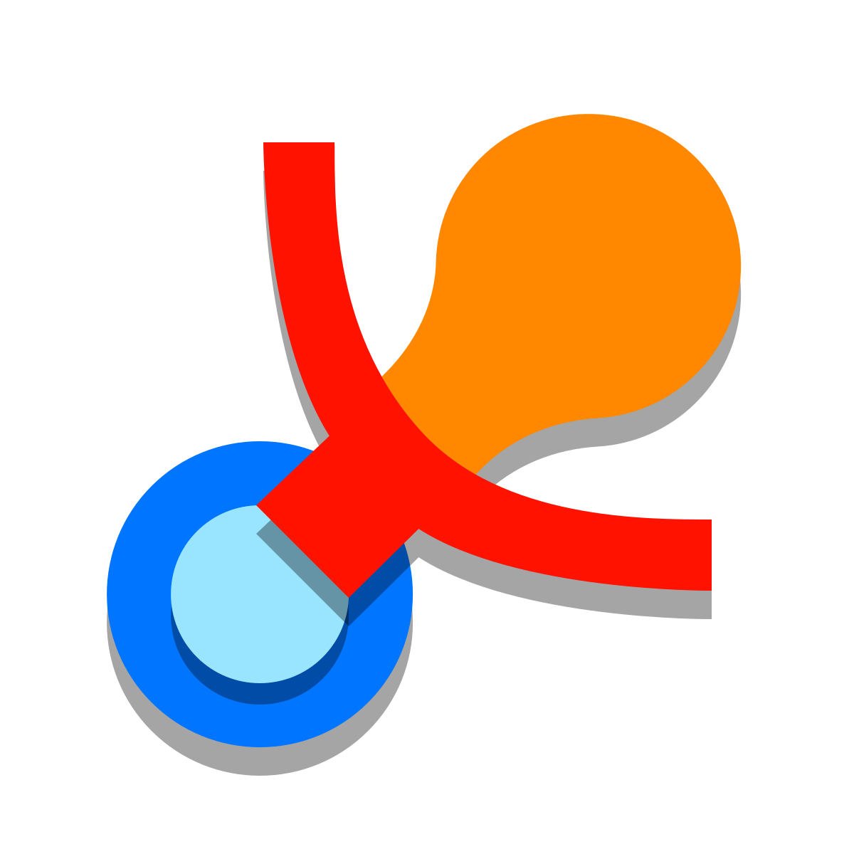 papercut style pacifier icon