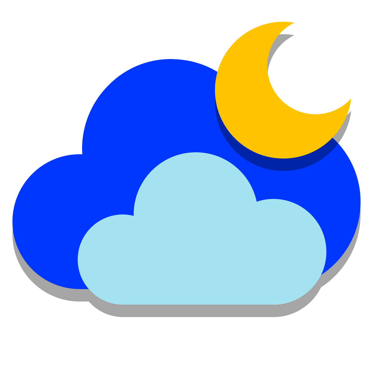 papercut style partly cloudy night icon