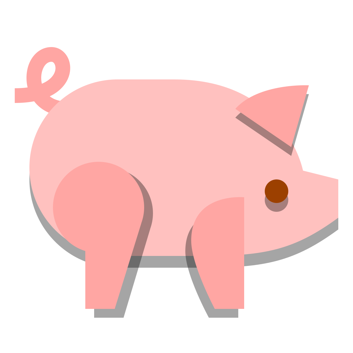 papercut style pig icon
