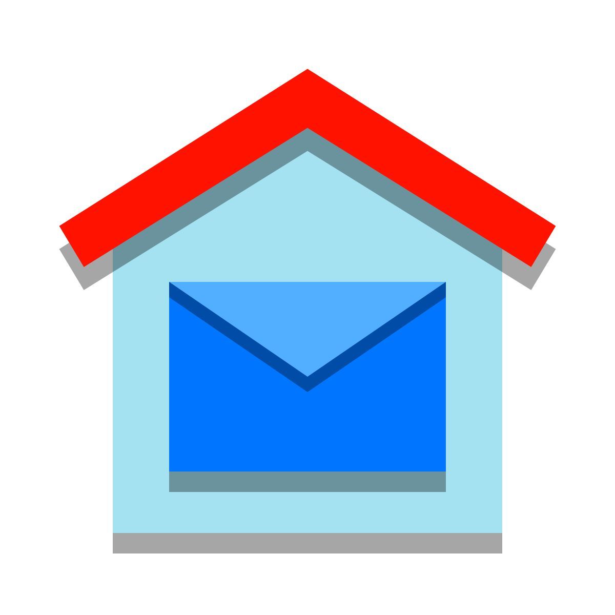 papercut style bureau de poste icon