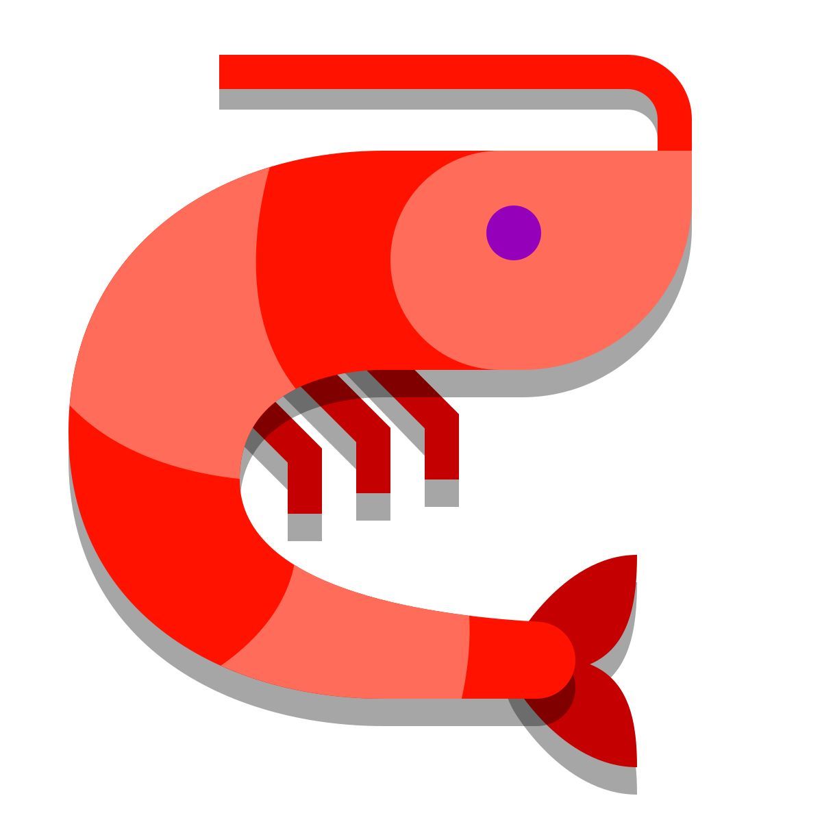 papercut style camarão icon