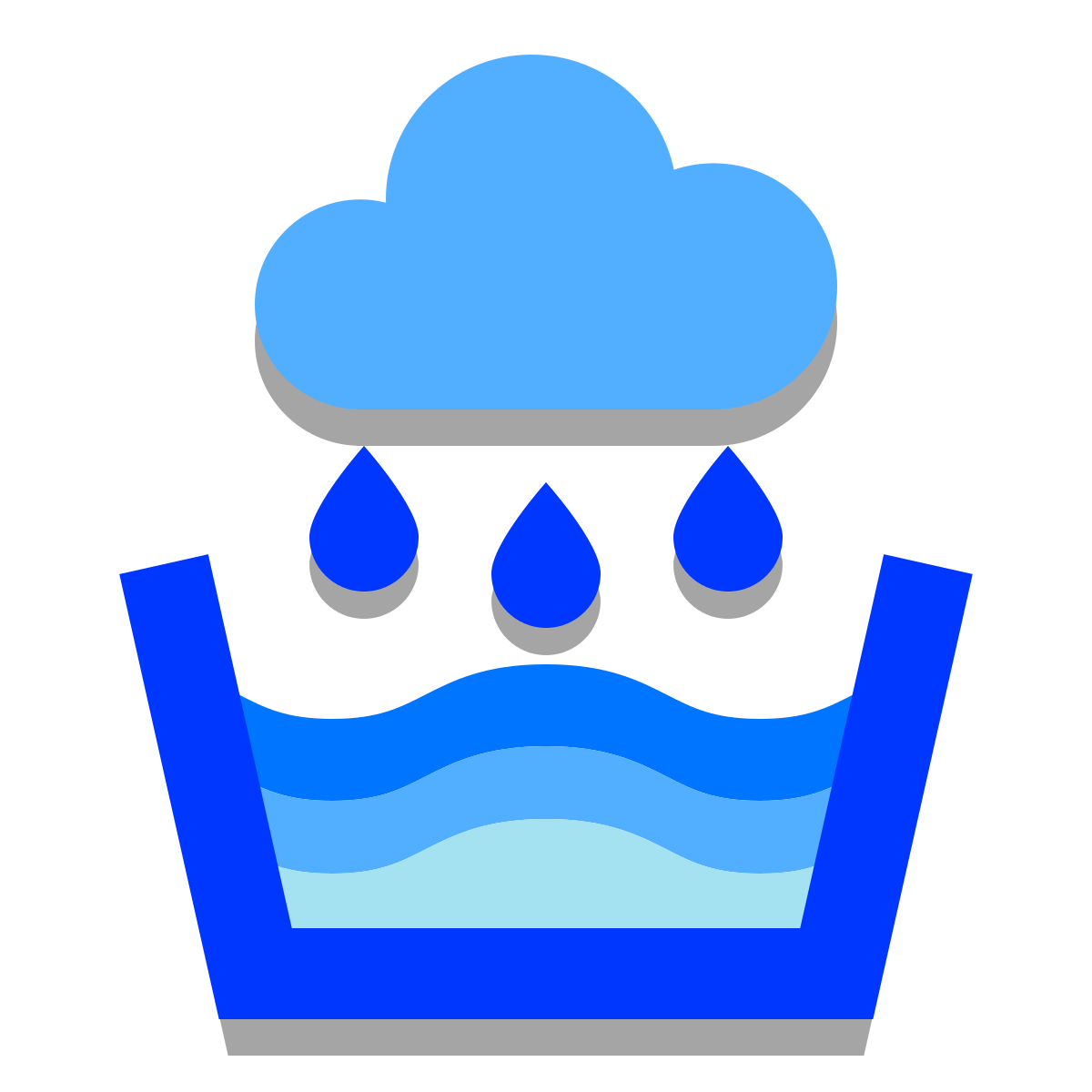 papercut style rainwater catchment icon