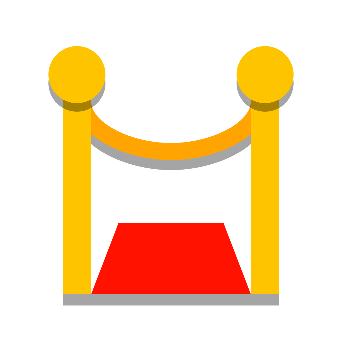 papercut style red carpet icon